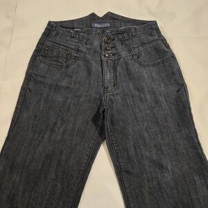 Baccini Women's Bootcut Flare Dark Wash High Waist Detail Jeans 32" X 31.5"